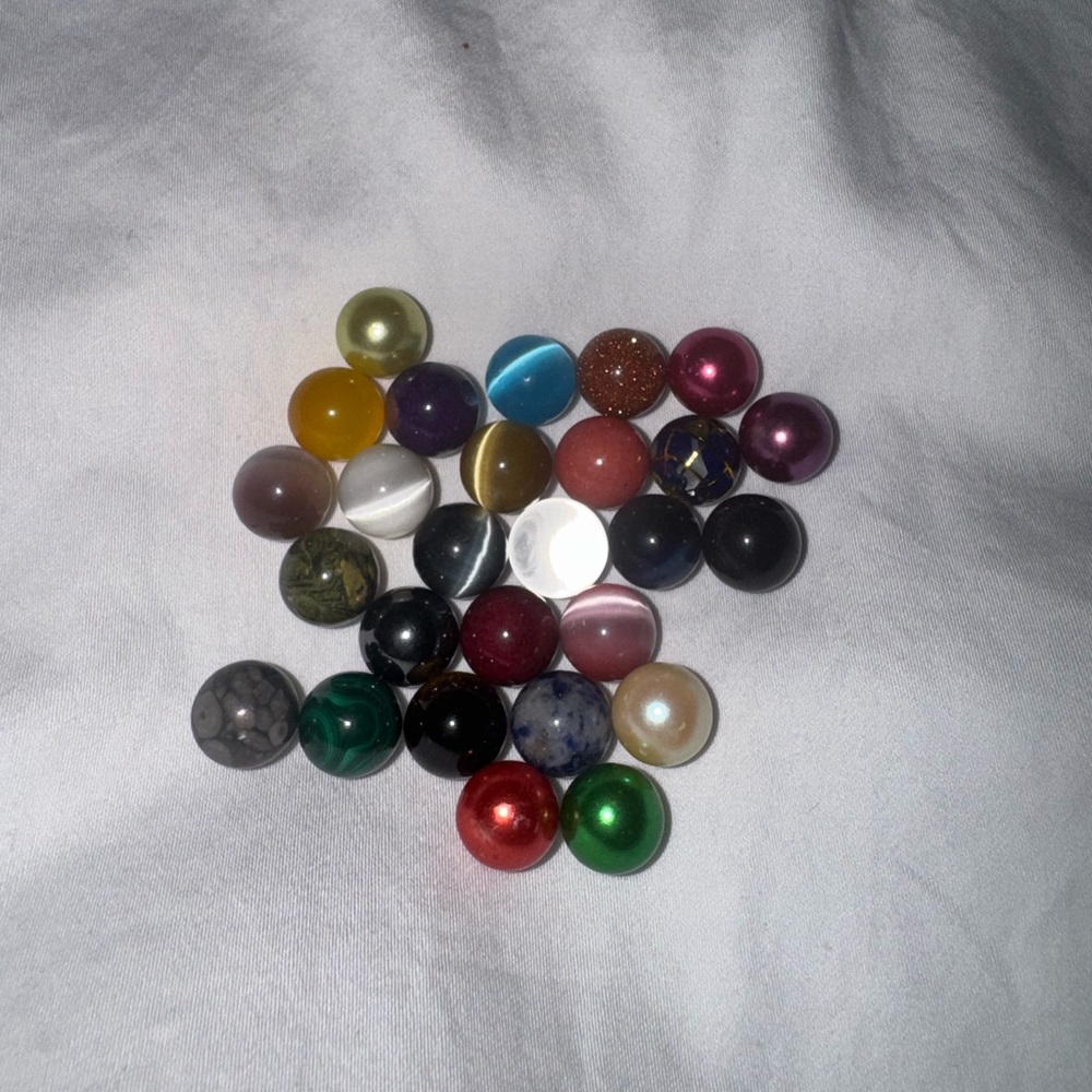 Interchangeable Stone Ring Set W/ 28 Colorful Mar… - image 5